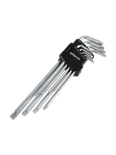 Набор экстра-длинных ключей Inforce TORX 9 штук, Т10-Т50, 06-05-96