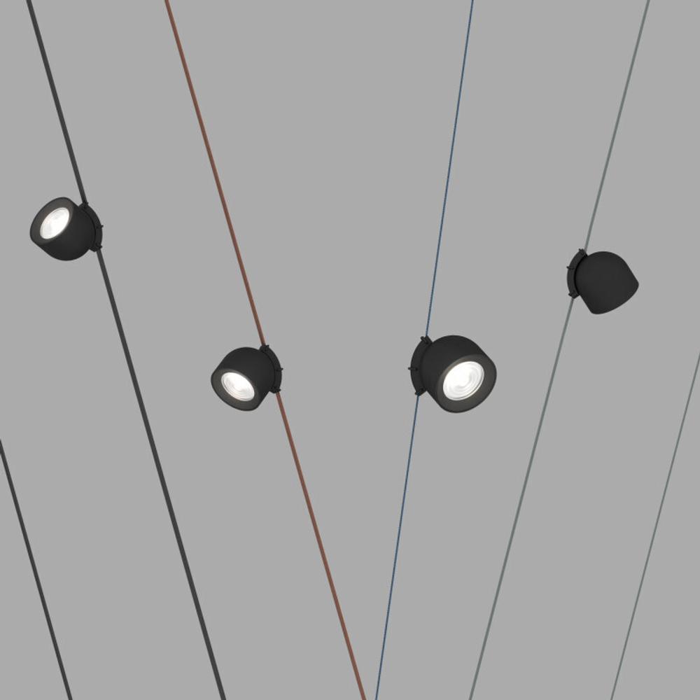 DK5540-BK Поворотный светильник для трека-ремня Belty, серия Spot, со светодиодом, D100*H107мм, 48V DC, 12W, RA90, 38°, 4000K, IP20, черный, алюминий