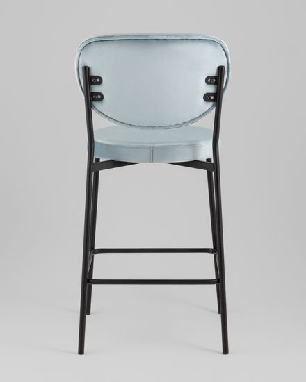 Стул полубарный Барбара NEW велюр серо-голубой NC