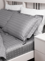 ODA Простыня стандартная, сатин серый в точку