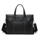 GOLF Cow Leather With Synthetic Leather 13.3 Inches Laptop Bag, Portable, One Shoulder Briefcase Large Men"s Black