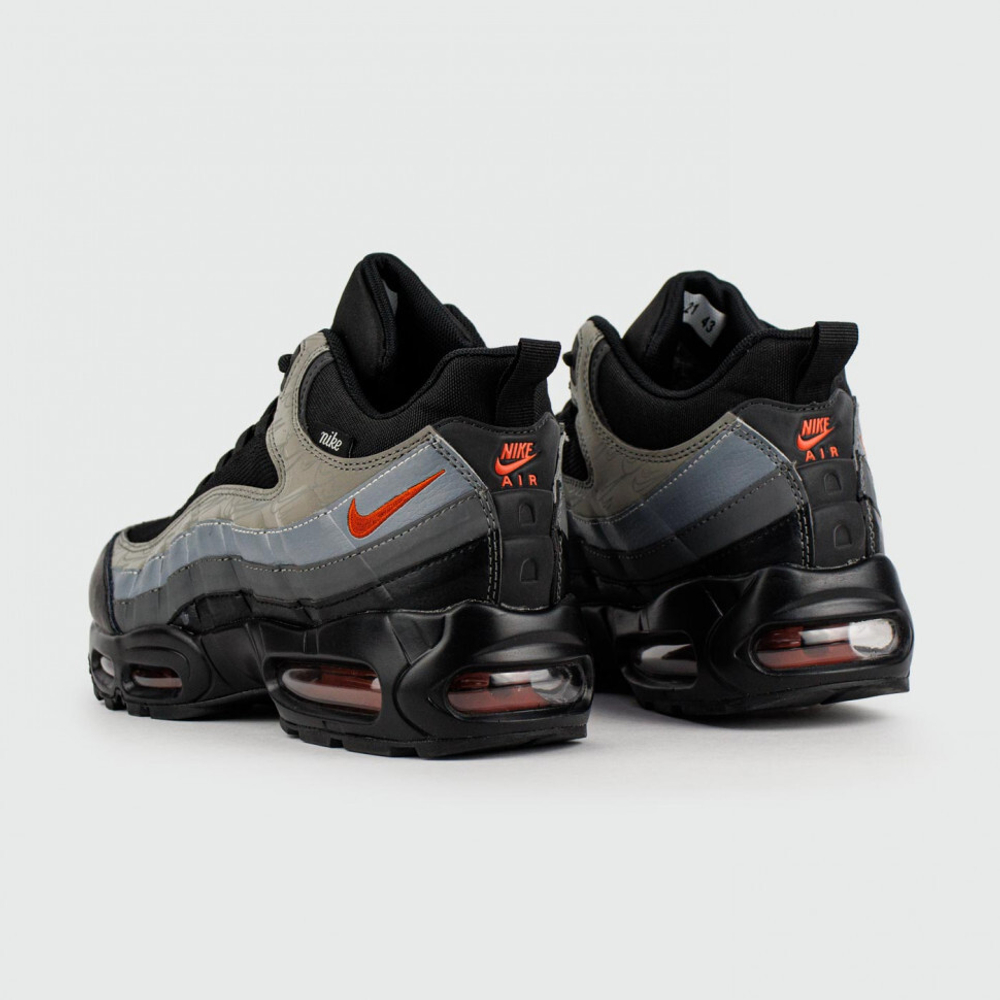 кроссовки Nike Air Max 95 Grey Black / Red Swoosh Winter