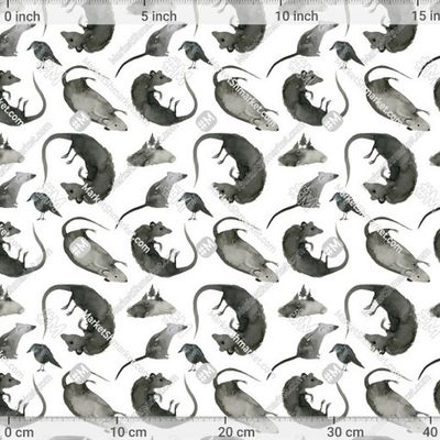Крысы мыши грызуны by Lagom Fabric 462 DPI