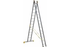 Лестница Алюмет 2*14 алюминиевая профессиональная универсальная