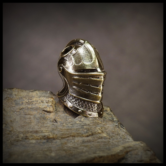 Темлячная бусина "Шлем Dark Souls" для ножей , латунь