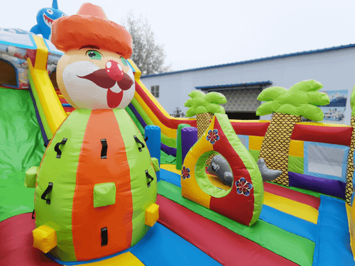 Коммерческий надувной батут с горкой «В гостях у моря» 9*5*5 м