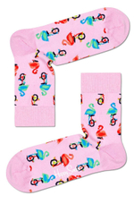 Носки унисекс Flamingo Half Crew Sock с фламинго на колесах (Размер: 25) (Цвет: розовый)