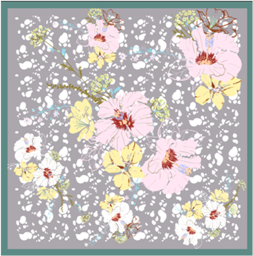 Платок двойной печати 64x64 см AV-AM50602