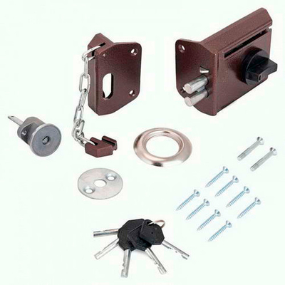 Замок Рязань накладной ЗНД-1АК полимер правый с цепочкой 86500