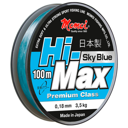 Леска Hi-Max Sky Blue 0,18 мм., 3,5 кг, 100 м, голубая