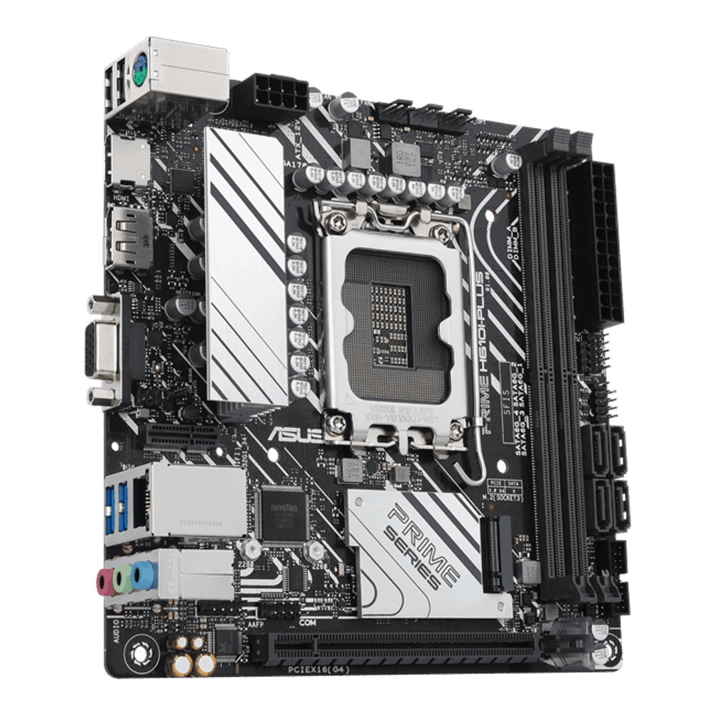 Материнская плата ASUS PRIME H610I-PLUS-CSM, LGA1700 H610 2xDDR5 4xSATA3 1xM2 D-Sub HDMI DP mITX