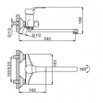 Смеситель для ванны, Frap, с картриджем, хром, F22063
