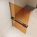 Душевое ограждение Vincea Walk-In 90 VSW-1HR900GSGM стекло янтарь/профиль вороненая сталь
