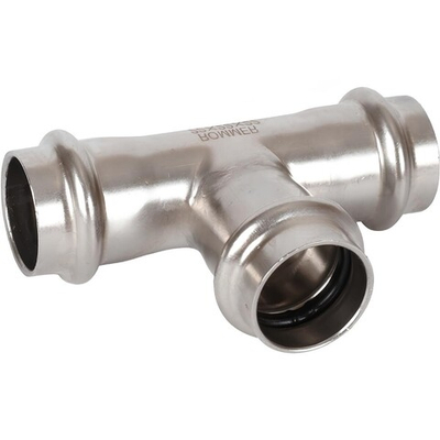 ROMMER Тройник равнопроходной 22x22x22 из нержавеющей стали прессовой