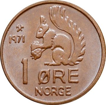 1 эре 1971 Норвегия