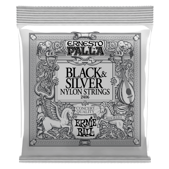 Струны для классической гитары ERNIE BALL 2406 Ernesto Palla Black&Silver Nylon Medium 28-42