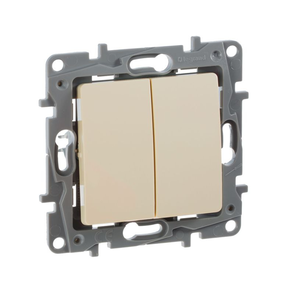 Переключатель 2-кл. СП Etika Plus 10А IP20 250В 10AX безвинтов. зажимы механизм сл. кость IEK 672312