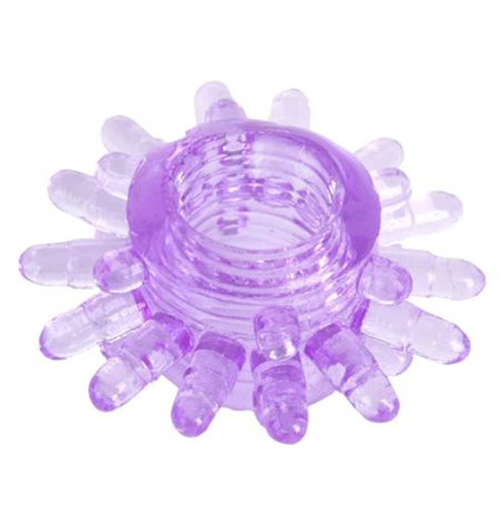 Фиолетовое гелевое эрекционное кольцо 1,5см с шипами ToyFa Basic 818003-4