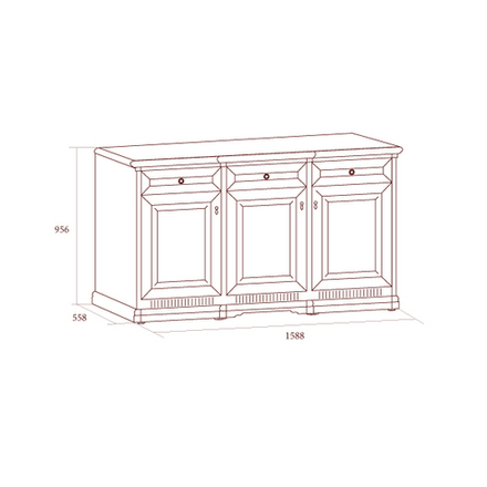 ДЖОКОНДА Комод 3-х дверный