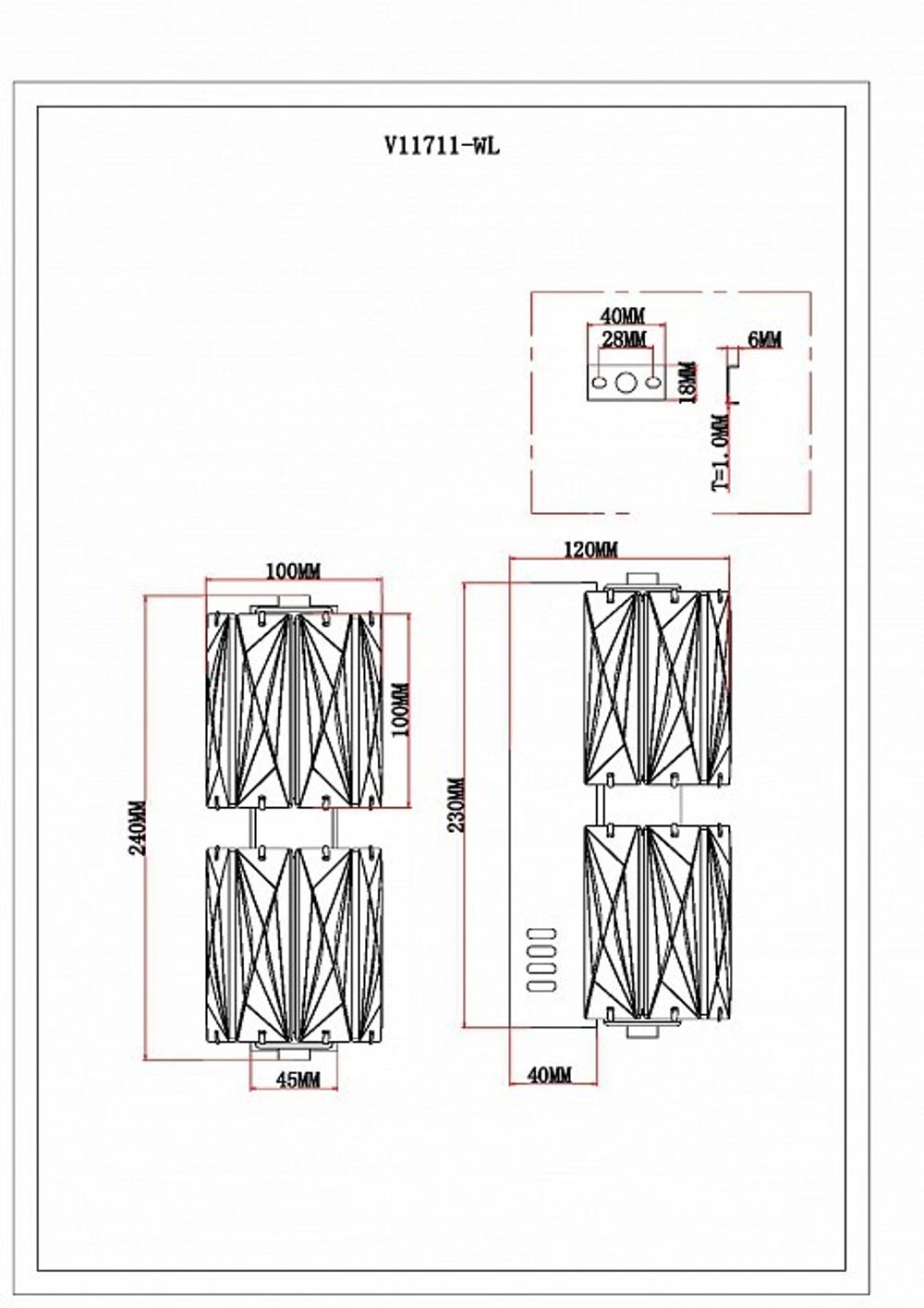 Бра Moderli Prismique V11711-WL