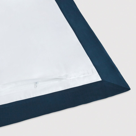 Постельное белье 2 спальное евро Сlaire&Caroll Jacqueline белое с темно-синим кантом