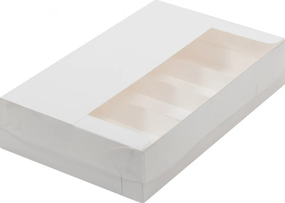 Коробка для эклеров и эскимо с окном и 5 ложементами 250*150*50 мм