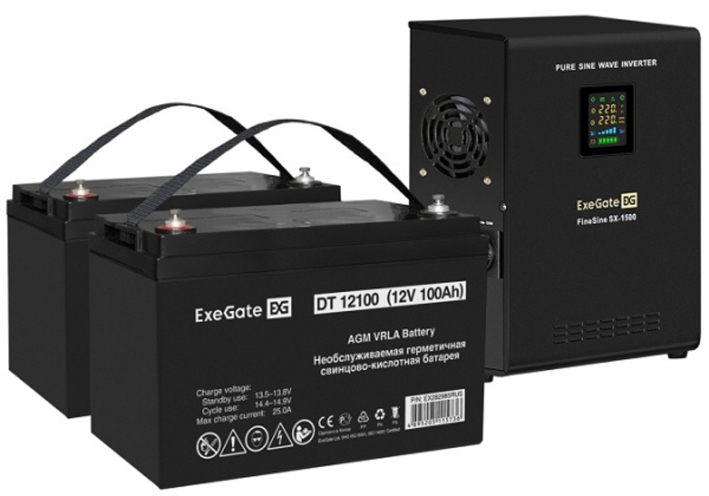 Комплект Exegate FineSine SX-1500.LCD.AVR.2SH