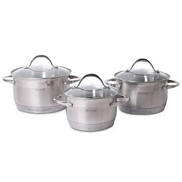 Набор кастрюль 6 предметов Kamille KM 4706S из нержавеющей стали (1,8 л; 2,3 л; 3,3 л. 7-слойное дно)