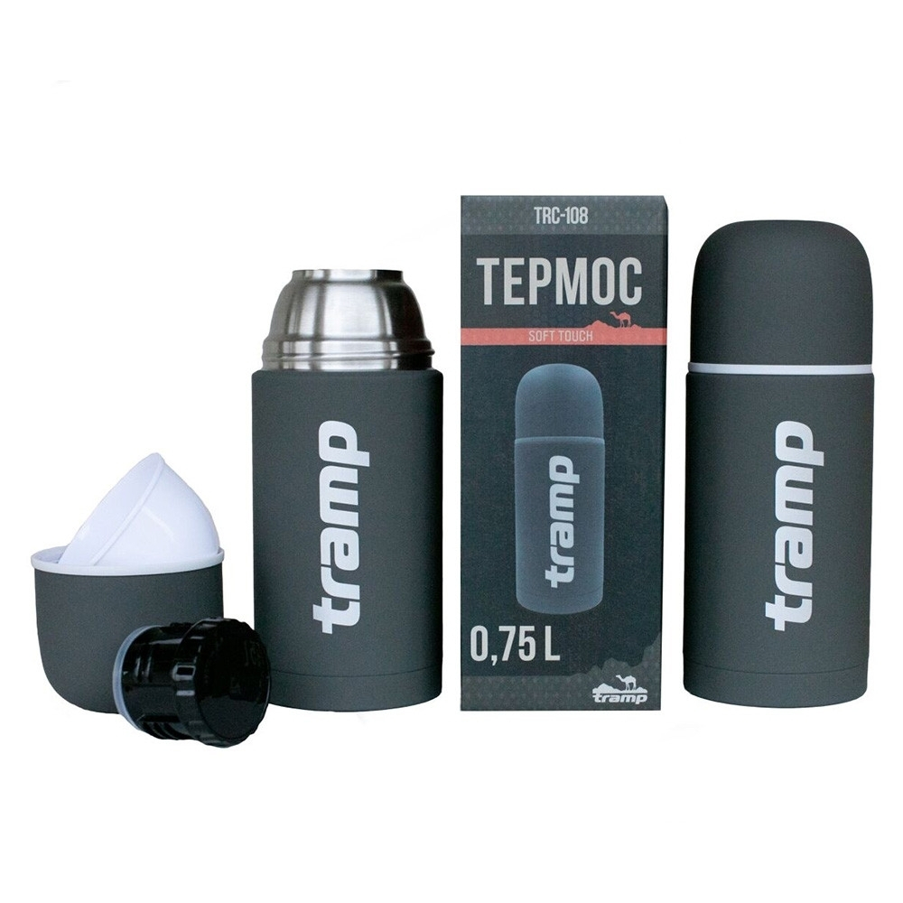 Tramp Термос Soft Touch 0.75 л, TRC-108, серый