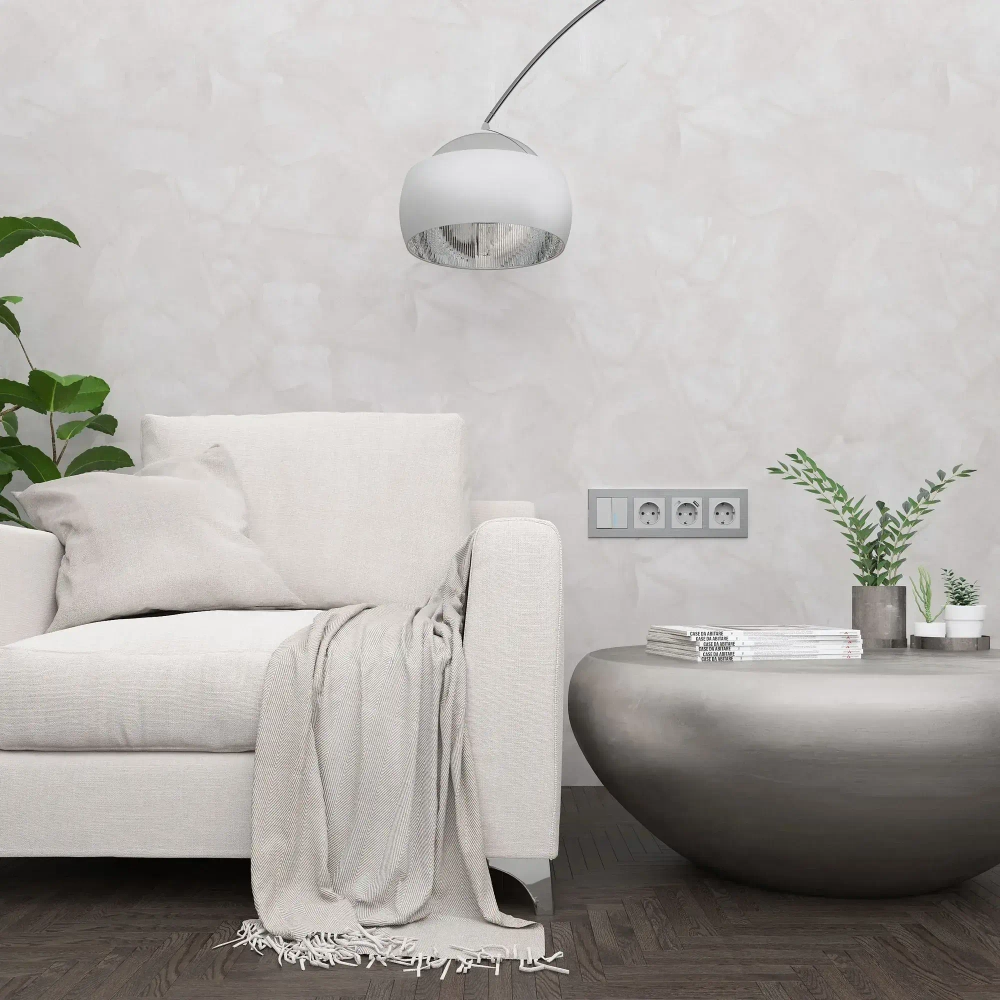 Рамка на 4 поста Aluminium (алюминий) W0041706