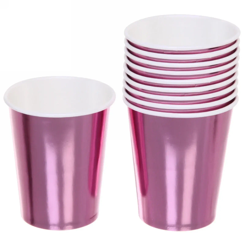 Стакан бумажный 0,2л в наборе 10 шт «Диско», Розовый