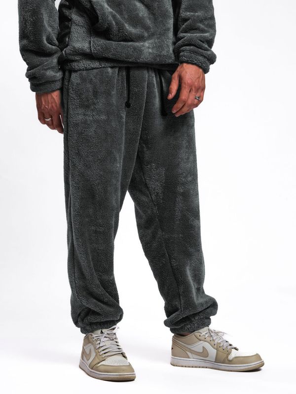 Брюки плюшевые темно-серые - фото 4