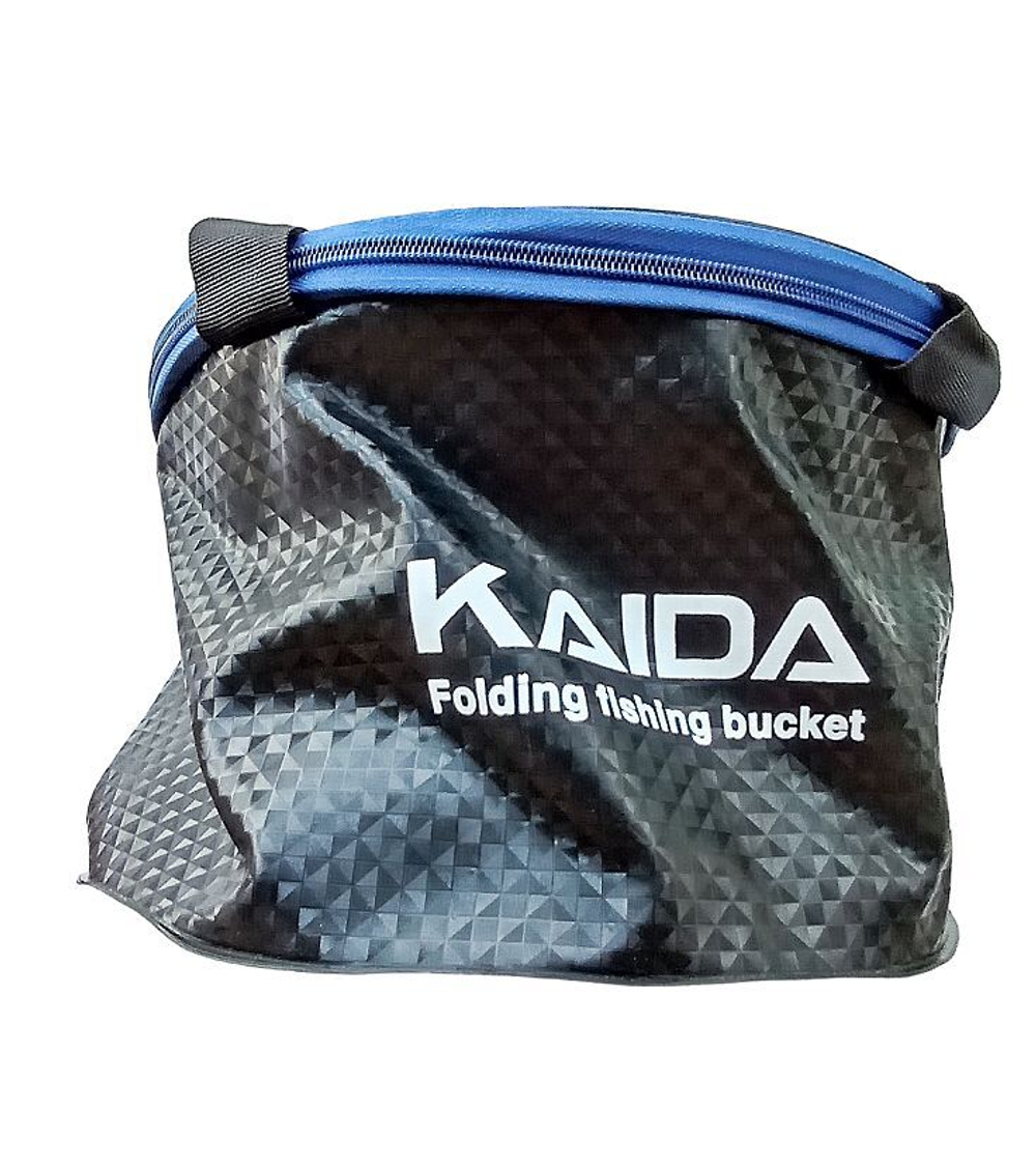 Ведро для воды и прикормки с крышкой(складное) Kaida 14 л Черное