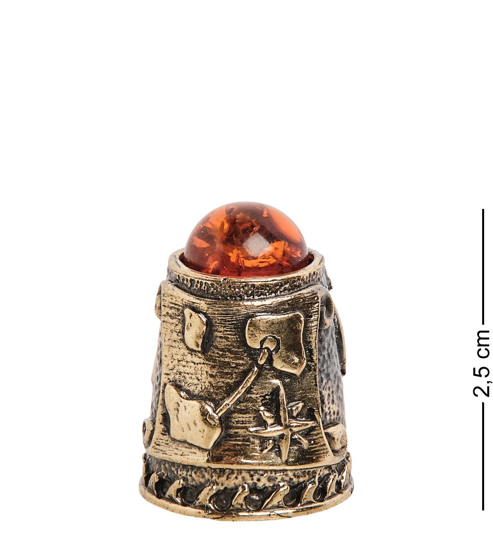 AM- 635 Наперсток «Фрегат» (латунь, янтарь)