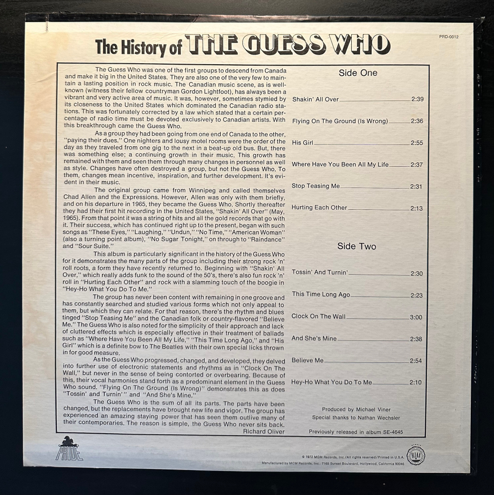 The Guess Who - The History Of The Guess Who (США 1972г.)