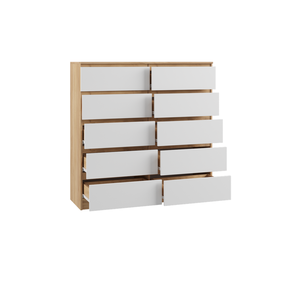 МС Мадера Комод К10М 1200*1226*420 (корпус лдсп дуб крафт золотой, фасады лдсп белый)