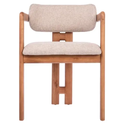 Стул Bradex Home Rich рогожка латте с ножками цвета орех