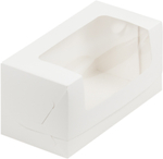 Коробка для кекса белая с окном 200х100х100