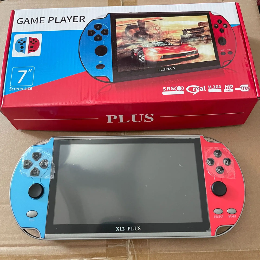 Консоль игровая X12 Plus, 7 дюймов, 16/48 ГБ, 2000 игр, 8/16/32/128 бит, портативная приставка