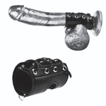 Чёрная утяжка на пенис со шнуровкой 100% PVC STRAP WITH METAL SNAP (Цвет: черный)