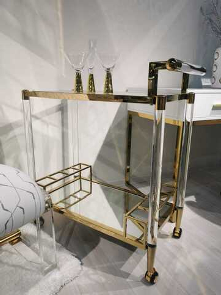 Стол сервировочный Ist Casa Виктори, 77х40х89 см, золото