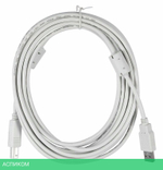 Кабель USB2.0 Buro USB2.0-AM/BM-5M-MG A(m)/B(m) (5м) феррит.кольца