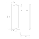 Ручка-скоба PULL.PH38/1200.26 INOX 304 (PH-26-38/1200-INOX) BLACK