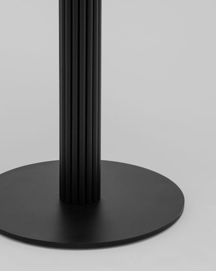 Стол круглый Фризбин D90, столешница МДФ сегни темный, основание металл черный