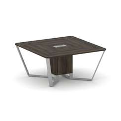 Steel Meet Стол переговорный квадратный KD-PR.B.SP-08 Дуб Мали/Металл Серый 1600*1600*750