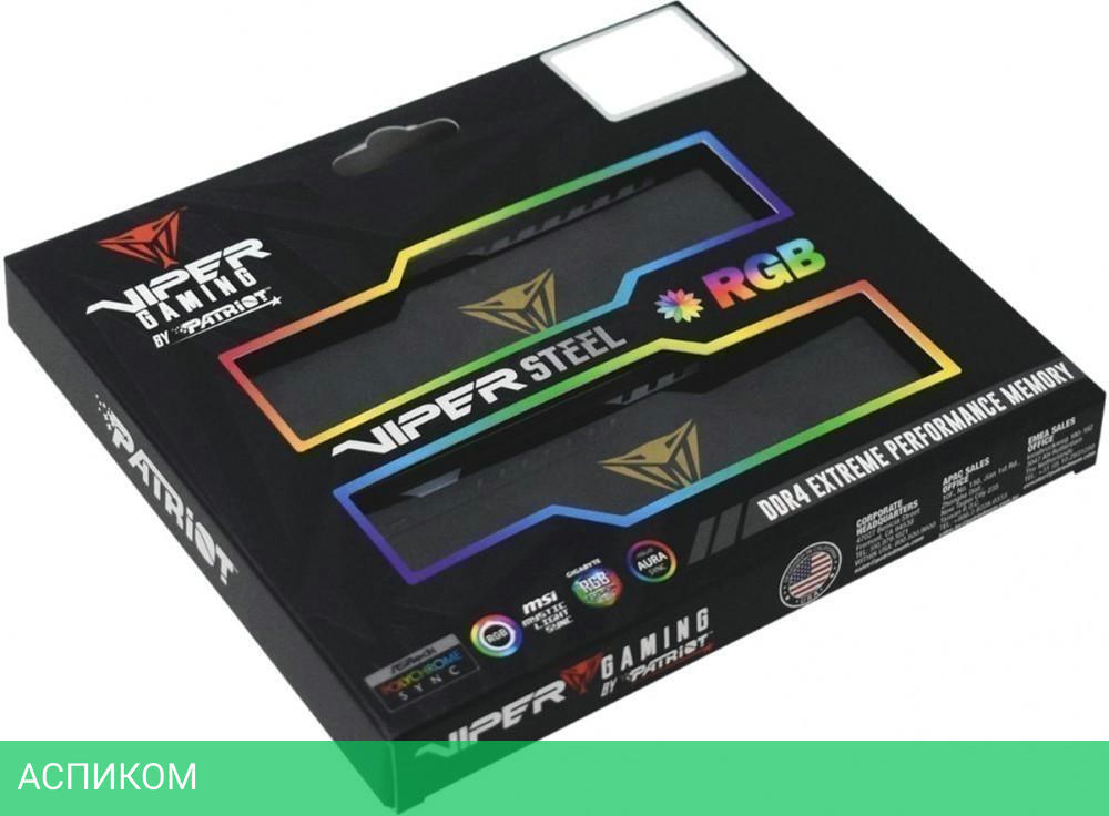 Оперативная память Patriot Viper Steel RGB 2x8GB DDR4 PC4-28800 (PVSR416G360C0K)