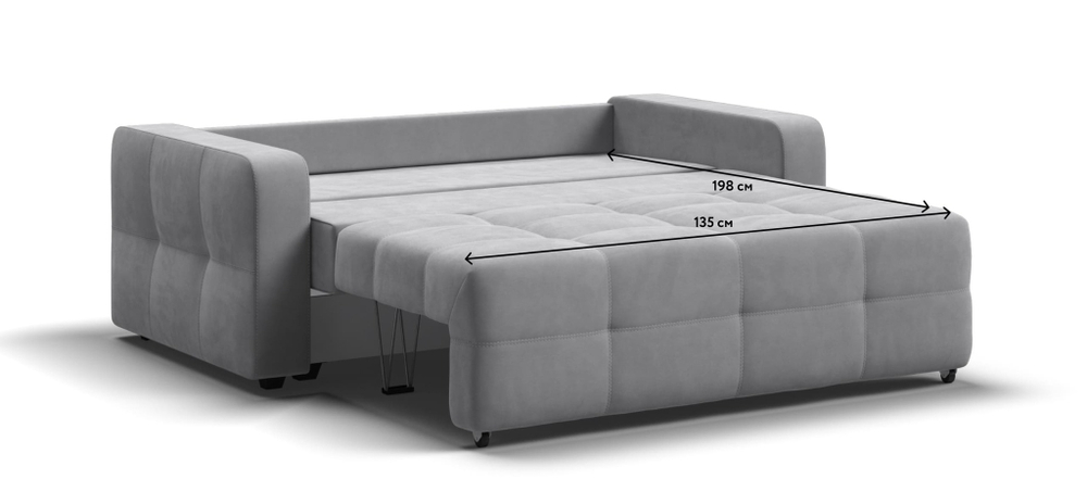 Диван Денди двухместный Велюр Монолит сталь