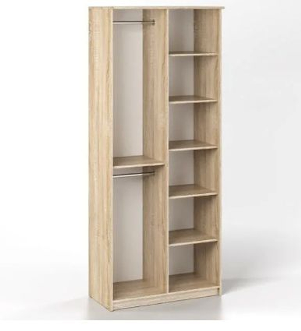 Шкаф 2-х створчатый Дуэт Люкс с зеркалом Ясень шимо темный/Ясень шимо светлый