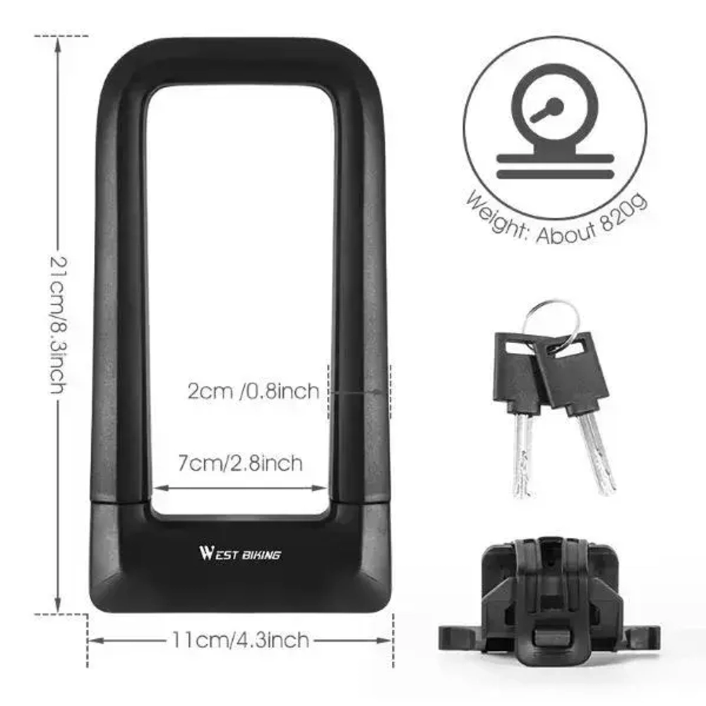 Замок велосипедный West biking, YP0705060