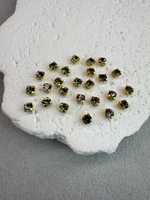 Шатоны 4 мм, Графит в золоте, 25 шт